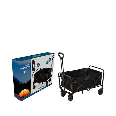Sammenklappelig trækvogn sort 48x86x74 cm 60 liter