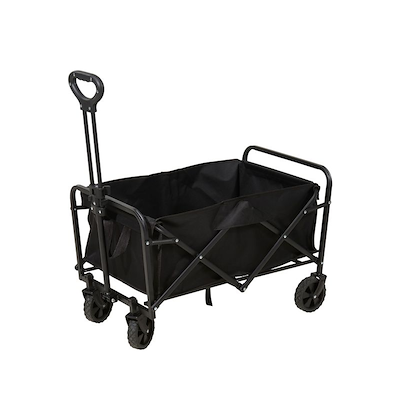 Sammenklappelig trækvogn sort 48x86x74 cm 60 liter