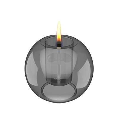 Tenderflame Globus candle grå Ø10 cm