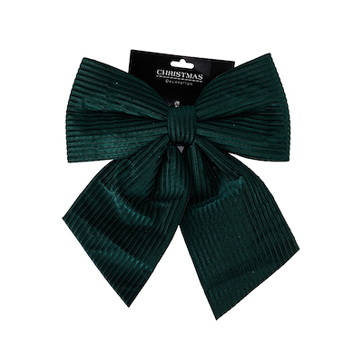 Julesløjfe velour assorteret rød/grøn 30x35 cm