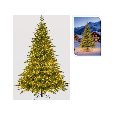 Kunstigt juletræ med LED H 210 cm