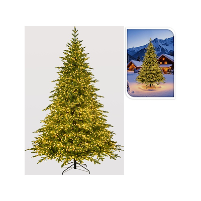 Kunstigt juletræ med LED H 270 cm
