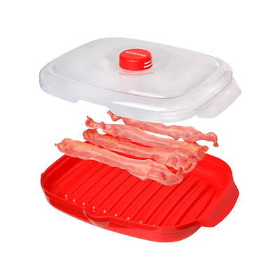 Sistema Microwave easy bacon til mikroovn rød