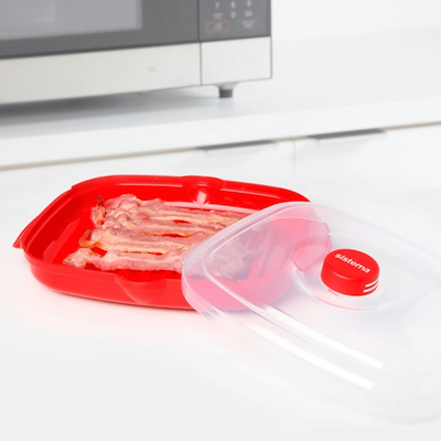 Sistema Microwave easy bacon til mikroovn rød