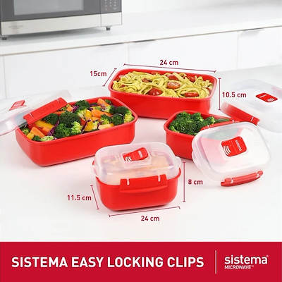 Sistema Microwave heat and eat 4 stk. mikrobøtte