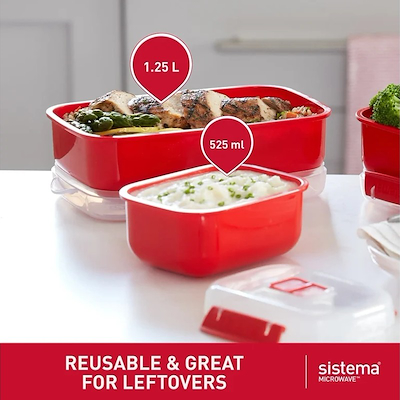 Sistema Microwave heat and eat 4 stk. mikrobøtte