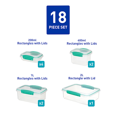 Sistema Klip It opbevaringssæt mint 18 dele