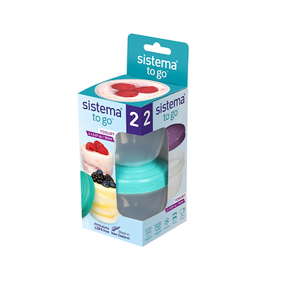 Sistema To Go Collection Yogurt Food Containers 5.07oz Pack of 2 - COLORS  VARY