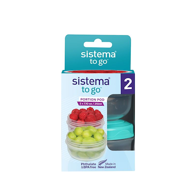 Sistema Portion Pod To Go bæger multifarvet 210 ml 2 stk.