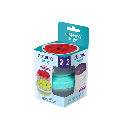 Sistema Portion Pod To Go bæger multifarvet 210 ml 2 stk.