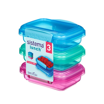 Sistema Klip It Lunch opbevaringsbøtte multifarvet 200 ml 3 stk.