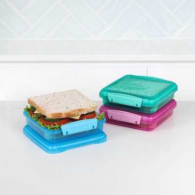 Sistema Klip It Sandwich madkasse multifarvet 450 ml 3 stk.