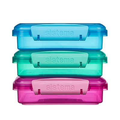 Sistema Klip It Sandwich madkasse multifarvet 450 ml 3 stk.