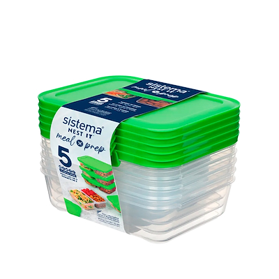 Sistema Nest It Meal Prep opbevaringsbokse grøn 5 stk.