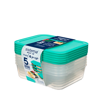 Sistema Nest It Meal Prep Opbevaringsbokse Mint 5 stk.