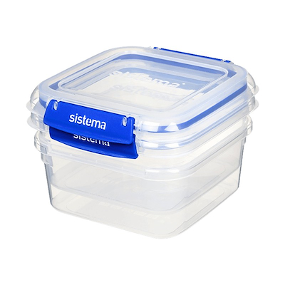 Sistema Square Klip It Plus opbevaringssæt 2 stk. 1,15 liter