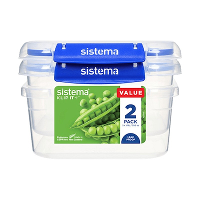 Sistema Square Klip It Plus opbevaringssæt 2 stk. 1,15 liter