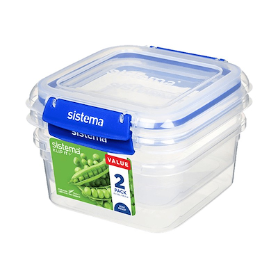 Sistema Square Klip It Plus opbevaringssæt 2 stk. 1,15 liter