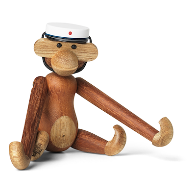Kay Bojesen mini abe teak + blå hue